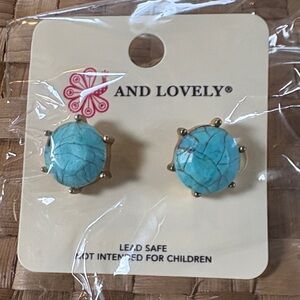 Faux Turquoise Earrings, AND LOVELY brand